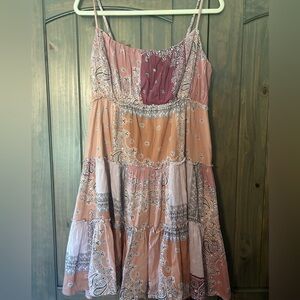 Lucky Brand Pinks/Mauves and Terracotta/Tans Paisley Dress